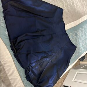 Taffeta Navy Blue Skirt Bubble Hem